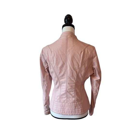 LA Coalition Faux Leather Pink or Green Moto Jacket- Size Small - Picture 3 of 16